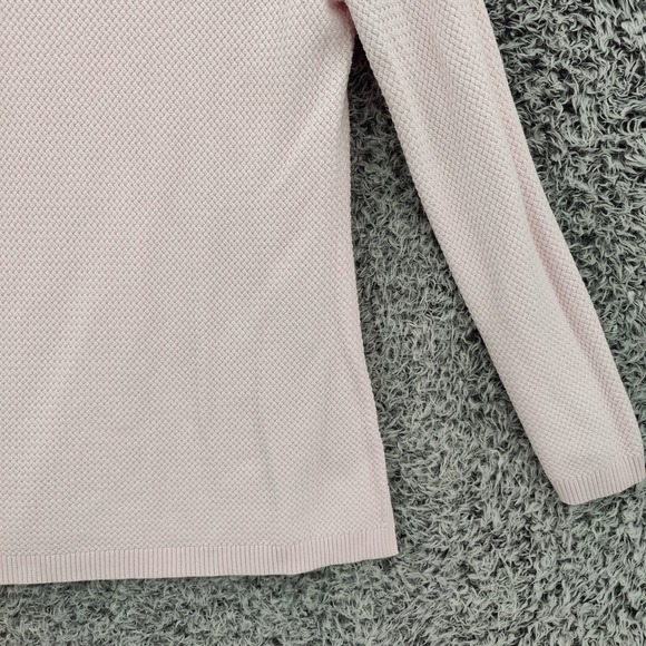 Talbots Women Sweater Preppy Coastal S Pink Boat Neck Anchor Button Nautical - Picture 8 of 16